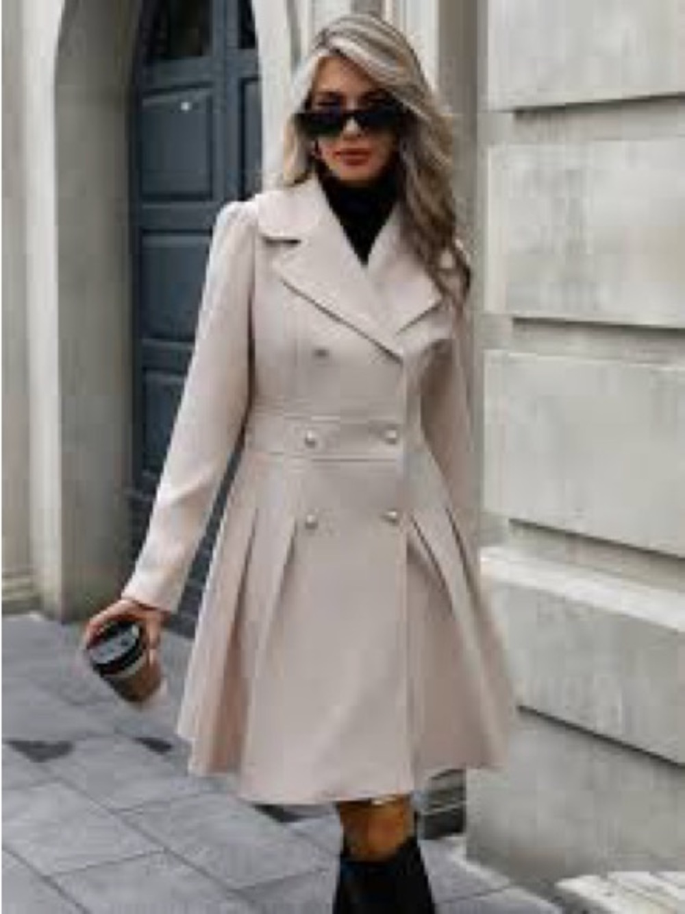 Alice Blue Beige Lightweight Jacket with Blue Logo Tag